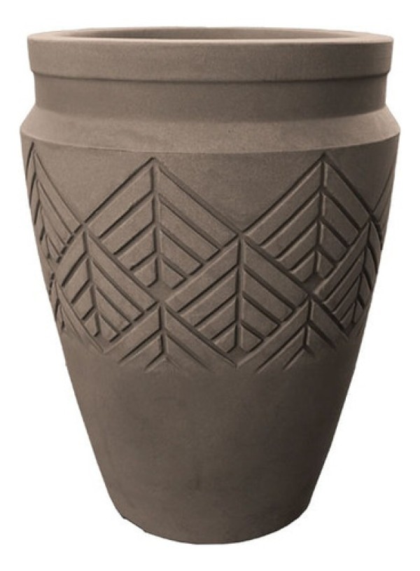 Encontraproduto.com.br - Vaso Tribo Cilíndrico 32 Japi Preto Ardosia