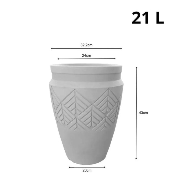 Encontraproduto.com.br - Vaso Tribo Cilíndrico 32 Japi Preto Ardosia