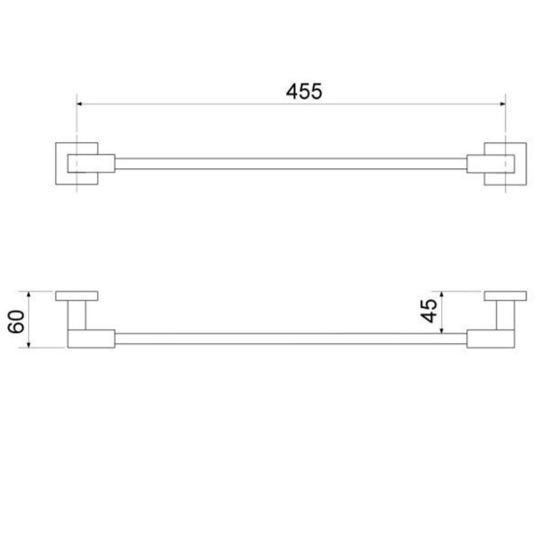 Encontraproduto.com.br - Porta Toalha Quadra Liga de Zinco Cromado Linear - Meber.