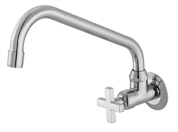 Encontraproduto.com.br - Torneira Pia Cozinha Meber de Parede Bica Alta Móvel 1/4 Volta C22