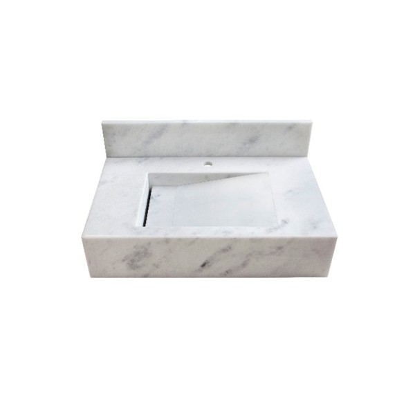 Encontraproduto.com.br - Bancada de mármore Verona 80cm branca Venturini