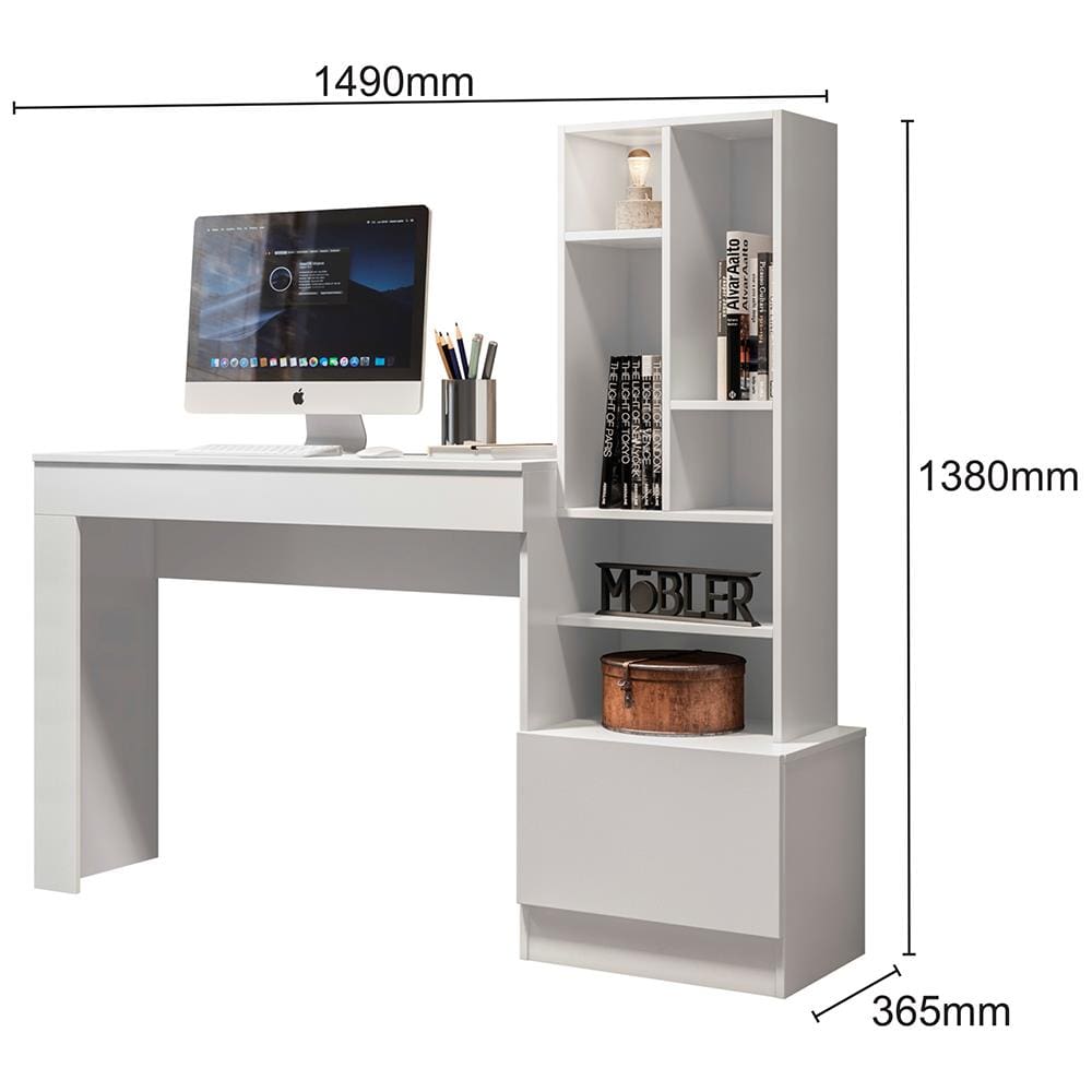 Encontraproduto.com.br - Escrivaninha Office Mobler Lion com Nichos