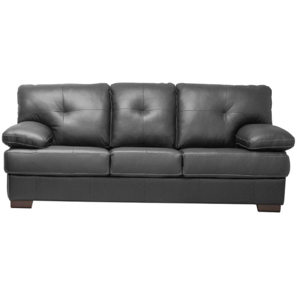 Sofá 3 Lugares 208cm Fresno Couro Preto Mempra