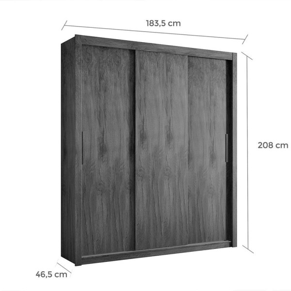 Encontraproduto.com.br - Roupeiro Casal Urucum 3 Portas De Correr Sem Espelho - Cedro - Cor: Marrom