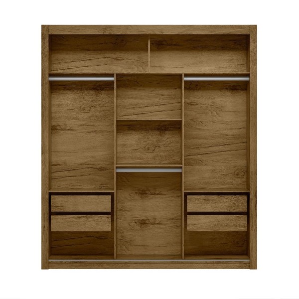 Encontraproduto.com.br - Roupeiro Casal Urucum 3 Portas De Correr Sem Espelho - Cedro - Cor: Marrom