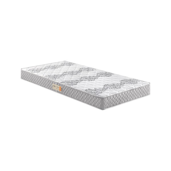Encontraproduto.com.br - Colchão Solteiro Ecoline Espuma D45 Bordado 78X188X17Cm Cinza/Branco