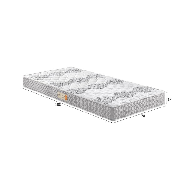 Encontraproduto.com.br - Colchão Solteiro Ecoline Espuma D45 Bordado 78X188X17Cm Cinza/Branco