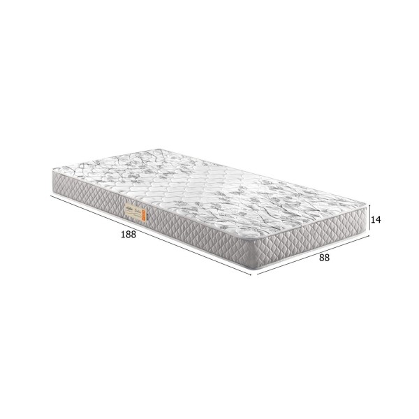 Encontraproduto.com.br - Colchão Solteiro  Espuma D26 Bordado 88x188x14cm Cinza