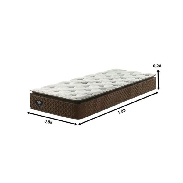 Encontraproduto.com.br - Colchão Solteiro 28x88x188cm Molas Ensacadas Wide Comfy Marrom