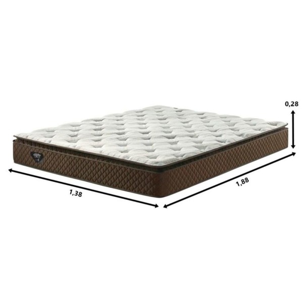 Encontraproduto.com.br - Colchão Casal 28x138x188cm Molas Ensacadas Wide Comfy Marrom