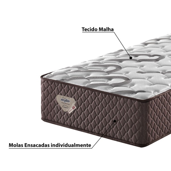 Encontraproduto.com.br - Colchão Solteiro Resistive Molas Ensacadas High Power  28x88x188cm Marrom