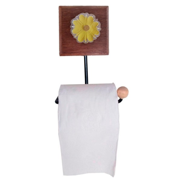 Encontraproduto.com.br - Kit Acessórios Banheiro 2 Toalheiros 1 Porta Papel Higiênico Cor Amarelo