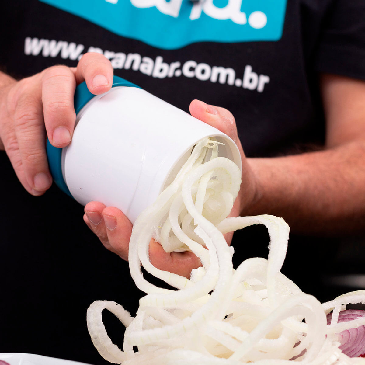 Encontraproduto.com.br - Cortador Espiral Para Cebola Fatiador Circular Pizza Prana