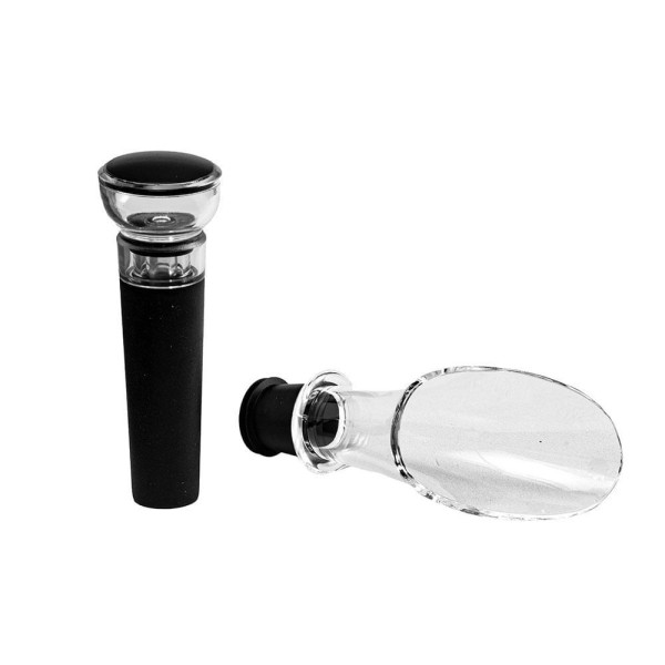 Encontraproduto.com.br - Kit Vinho Aerador e Bomba À Vácuo  Tampa Rolha Luxo Dispenser