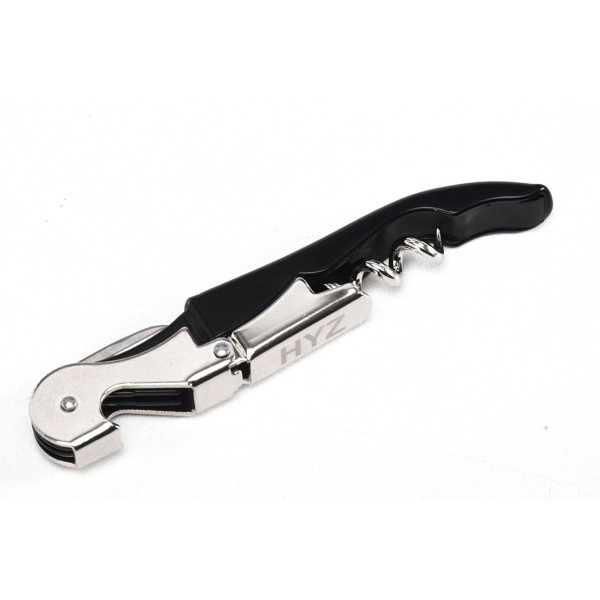 Encontraproduto.com.br - Saca Rolhas Tradicional Vinho Garrafa Manual Inox Preto
