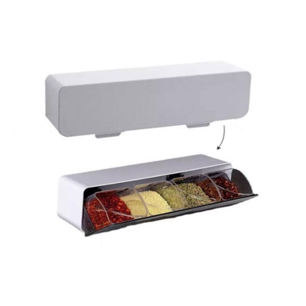 Encontraproduto.com.br - Kit Tempero Moedor de Sal Pimenta e Porta Condimentos 2 Pçs