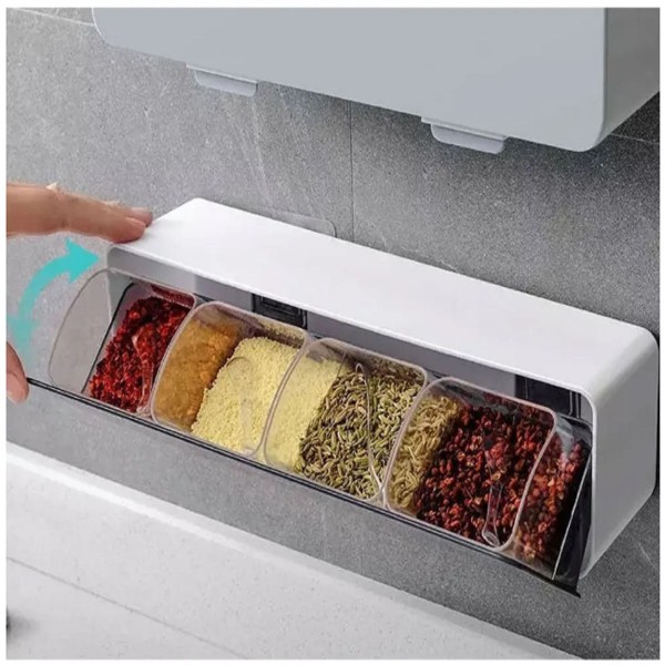 Encontraproduto.com.br - Kit Tempero Moedor de Sal Pimenta e Porta Condimentos 2 Pçs