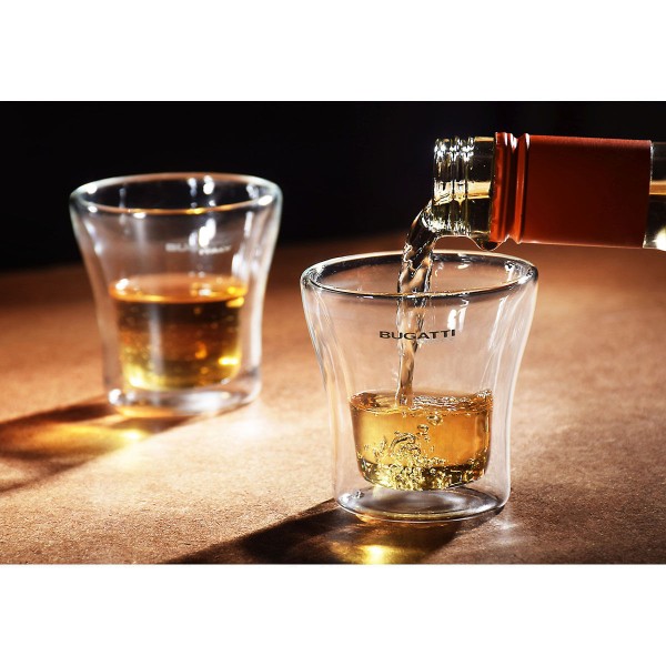 Encontraproduto.com.br - Conjunto 6 Copos de Shots de Parede Dupla 100ml Bugatti