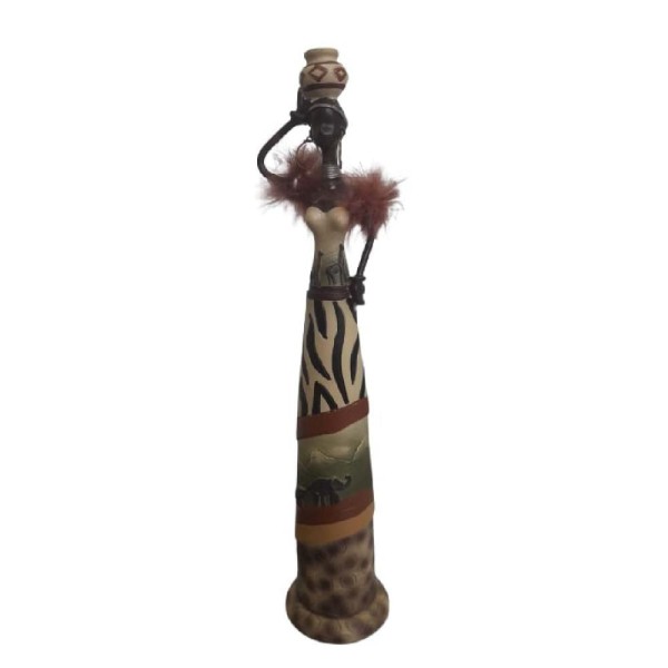 Encontraproduto.com.br - Estátua Mulher Negra Escultura Africana Decorativa Afro 30cm