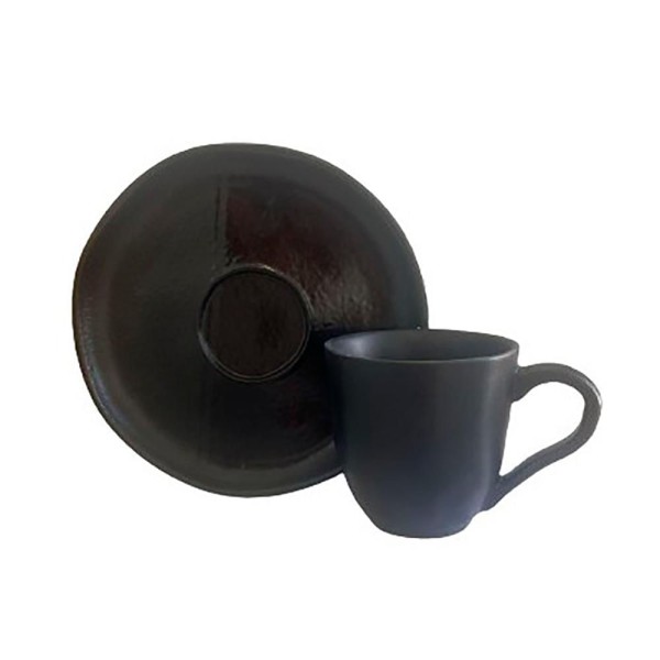 Encontraproduto.com.br - Jogo 6 Xícaras com Pires Café Chá Cerâmica 50ml Mesa Posta
