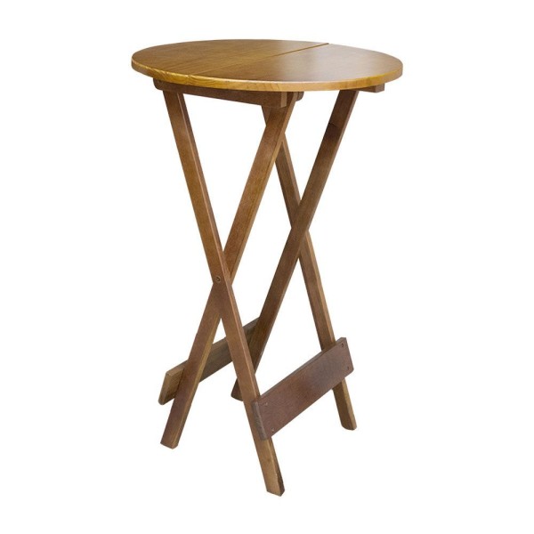 Encontraproduto.com.br - Kit 2 Conjuntos De Mesa Bistrô Dobravel Em Madeira Maciça Com 3 Banquetas Altas - Mel - Marrom