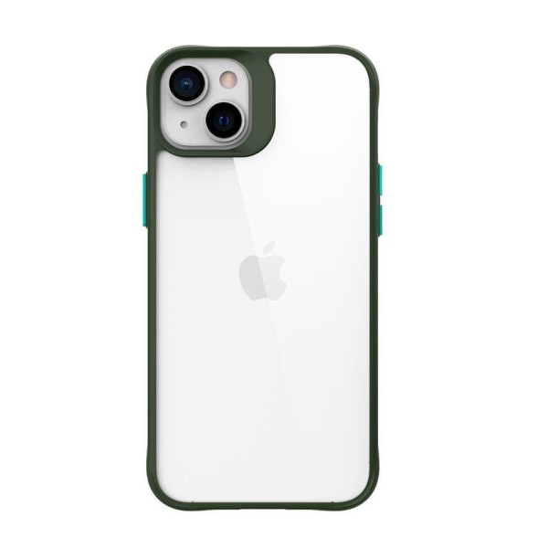 Encontraproduto.com.br - Clarity Case Para Iphone 14 Plus Transparente Com Verde - Capa Antichoque Dupla