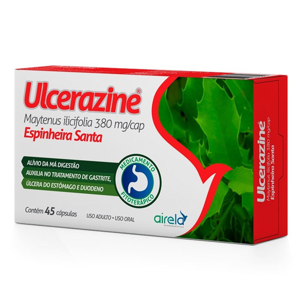 Ulcerazine Espinheira Santa 380mg 45 Cápsulas