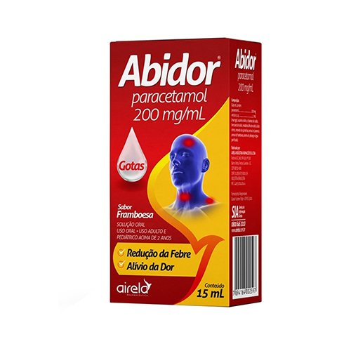 Encontraproduto.com.br - Abidor 200mg/mL Adulto e Pediátrico Fr Gotas 15mL Paracetamol Airela
