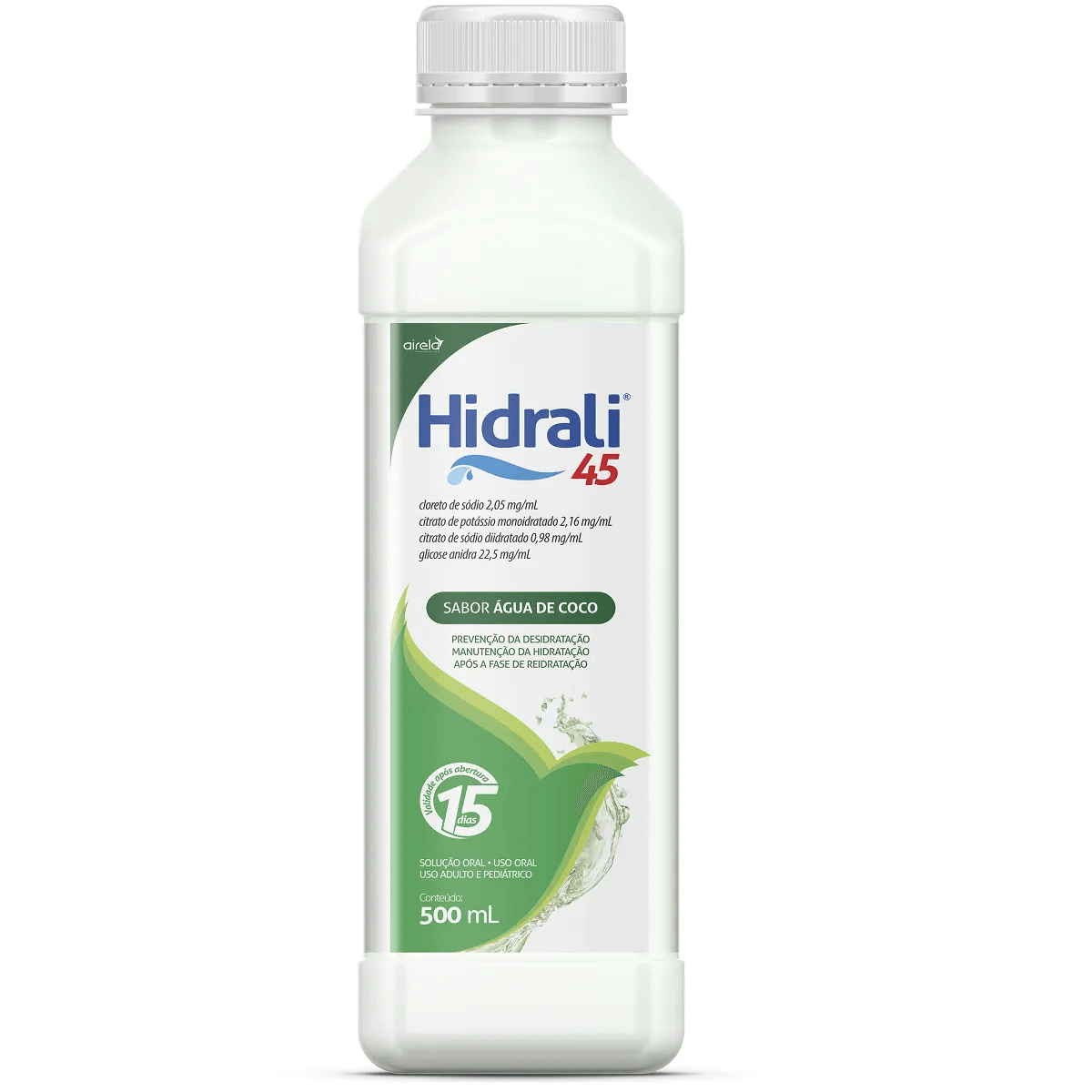 Encontraproduto.com.br - Soro de Reidratação Hidrali 45 Sabor Água de Coco 500mL