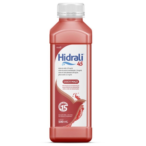 Encontraproduto.com.br - Soro de Reidratação Hidrali 45 Sabor Maçã Vermelha 500mL