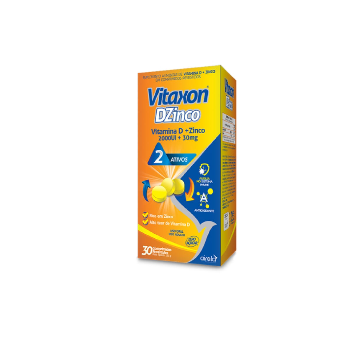 Vitaxon Dzinco 2.000ui+ 30mg Com 30 Comprimidos Revestidos