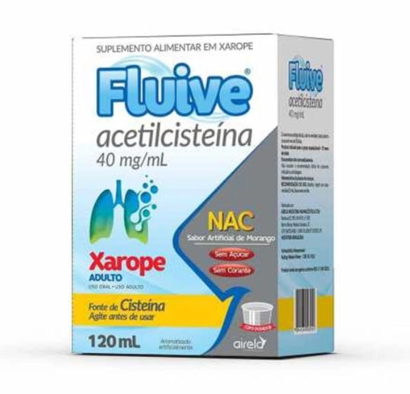 Encontraproduto.com.br - Fluive Airela 40mg/ml xarope Adulto 120ml