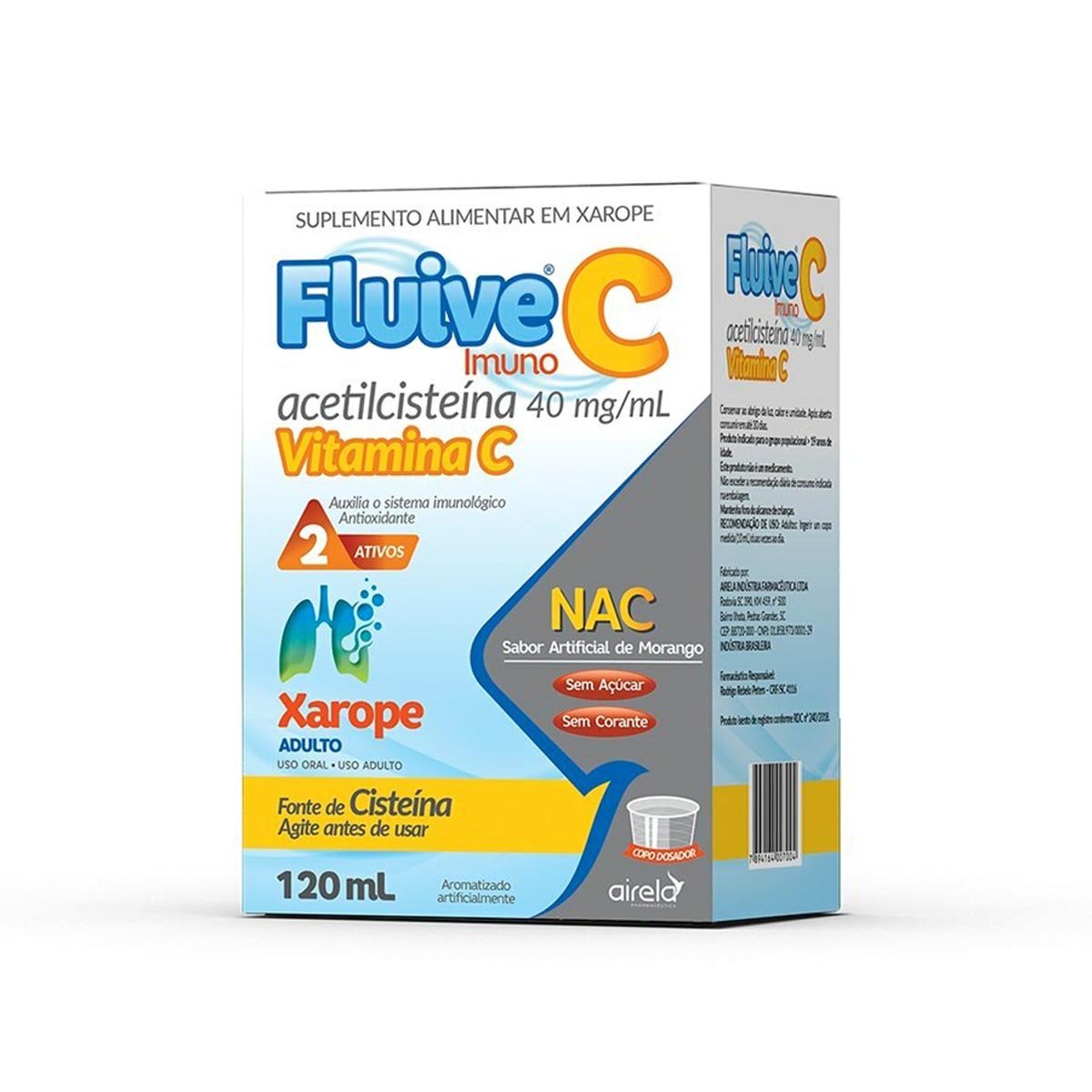 Encontraproduto.com.br - Fluive C Imuno Airela 40mg/Ml Xarope Adulto 120ml