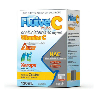 Encontraproduto.com.br - Fluive C Imuno Airela 40mg/Ml Xarope Adulto 120ml