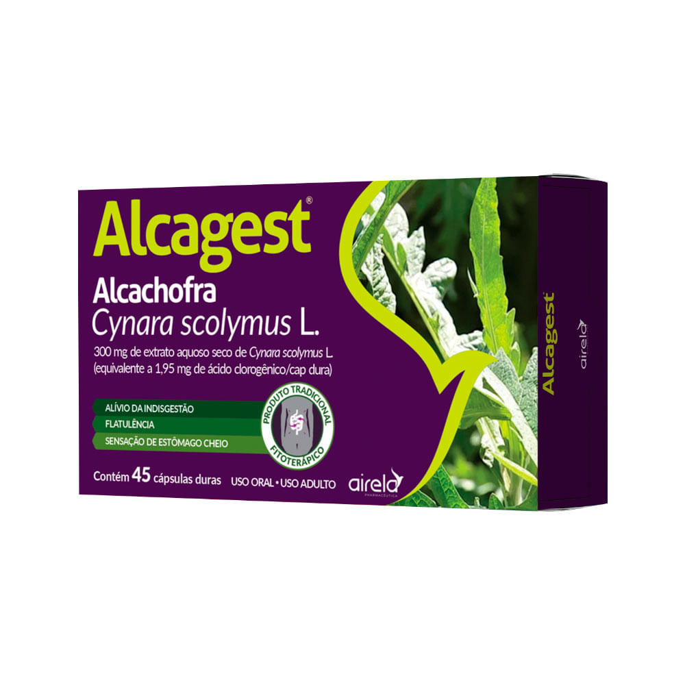 Encontraproduto.com.br - Alcagest 300mg  45 Cápsulas  Airela