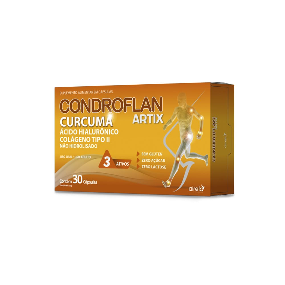 Encontraproduto.com.br - Condroflan Cúrcuma Artix - Caixa com 30 Cápsulas