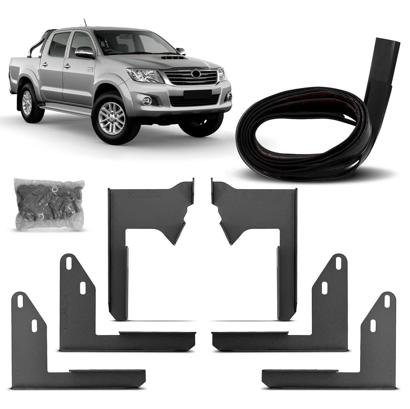 Estribo Lateral Hilux 2005 a 2015 Alumínio Prata Elegance Bepo