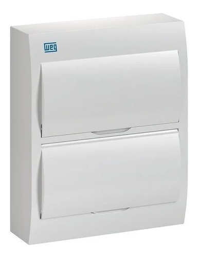 Encontraproduto.com.br - Quadro PVC Disjuntor Sobrepor sem Barramento para 24 Disj Branco