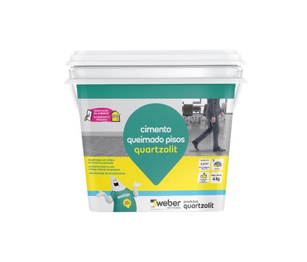 Encontraproduto.com.br - Cimento Queimado Quartzolit Piso Grafite 4 Kilo 0585.00041.0001Cx