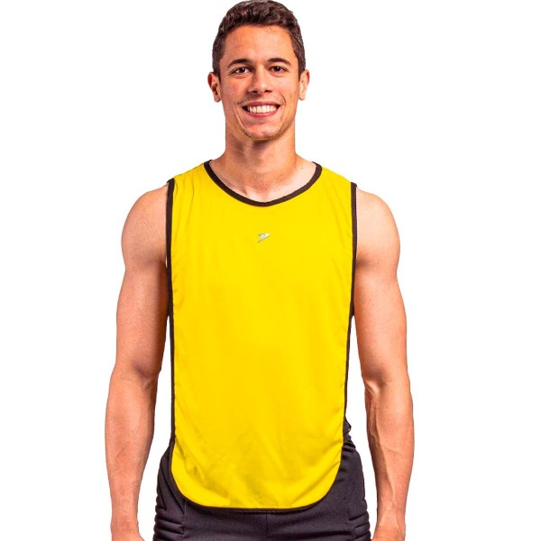 Encontraproduto.com.br - Kit 10 Coletes Esportivos Poker Liso Dry Slim Amarelo E Preto (MP)