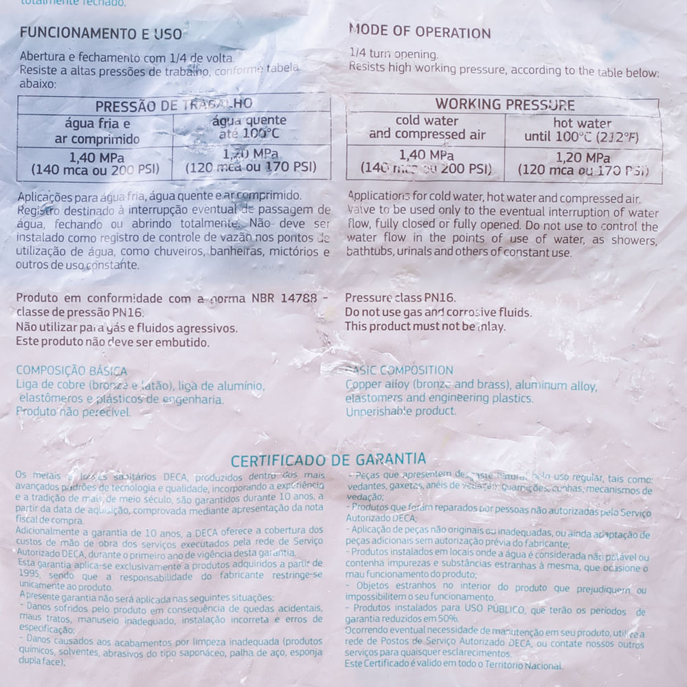 Encontraproduto.com.br - Registro de Esfera Deca 2