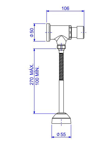 Encontraproduto.com.br - Válvula para Mictório Deca Horizontal com Fechamento Automático | Decamatic Eco