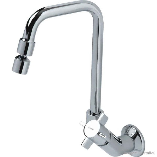 Encontraproduto.com.br - Torneira para cozinha de parede Studio 1168 C46 com bica móvel cromada Deca