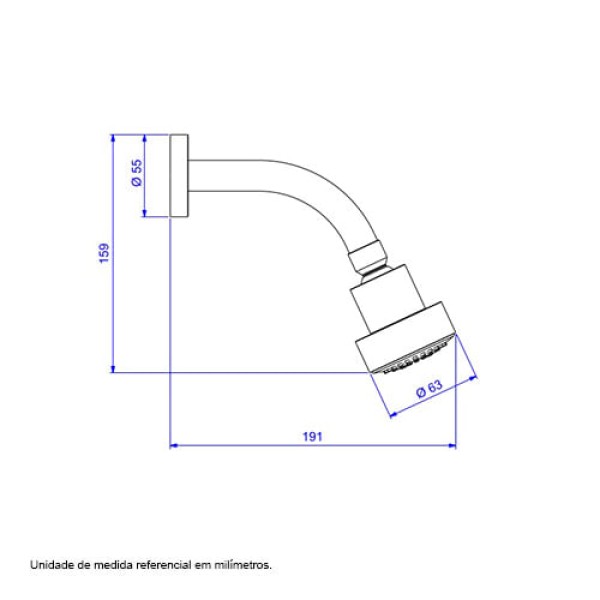 Encontraproduto.com.br - Chuveiro de Parede com Tubo Aspen Cromado
