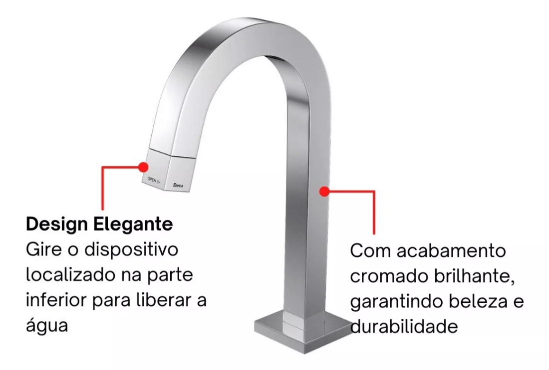 Encontraproduto.com.br - Torneira de Mesa Bica Baixa para Lavatório Deca Tube