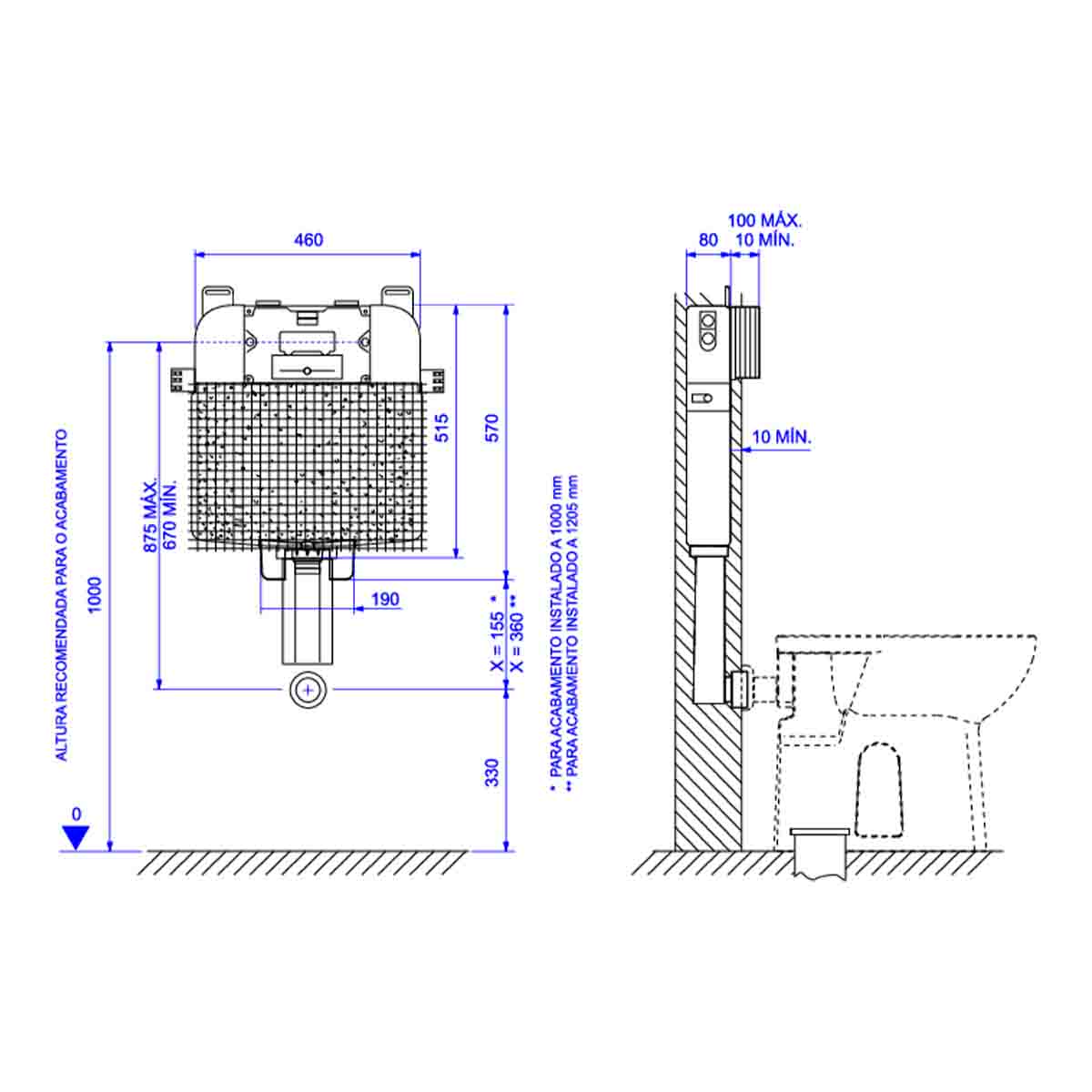 Encontraproduto.com.br - Caixa de Descarga Deca Embutida para Alvenaria e Drywall de Bacia de Piso