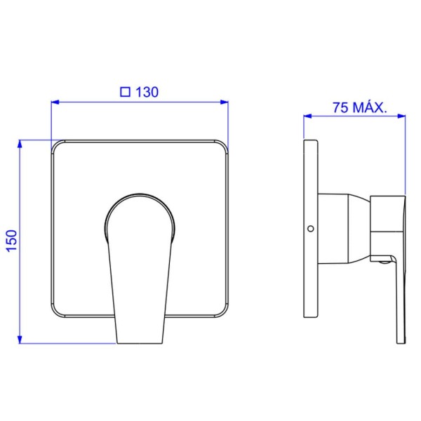 Encontraproduto.com.br - Acabamento Monocomando para Chuveiro Level Baixa e Alta Pressão Cromado Deca
