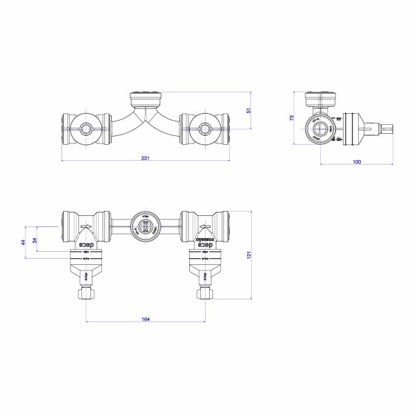 Encontraproduto.com.br - Base para Misturador de Chuveiro Deca com Entrada Horizontal para Ppr 20mm