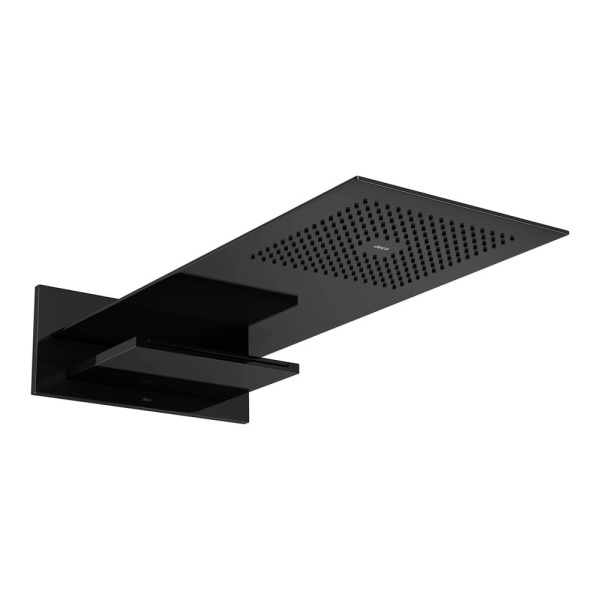 Encontraproduto.com.br - Chuveiro de Parede Jato Linear e Cascata Twin Black Noir