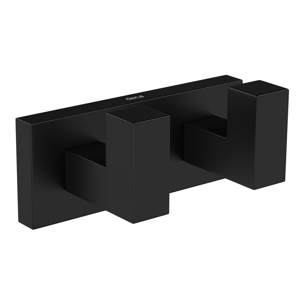 Encontraproduto.com.br - Cabide Duplo Quadratta Black Matte Deca